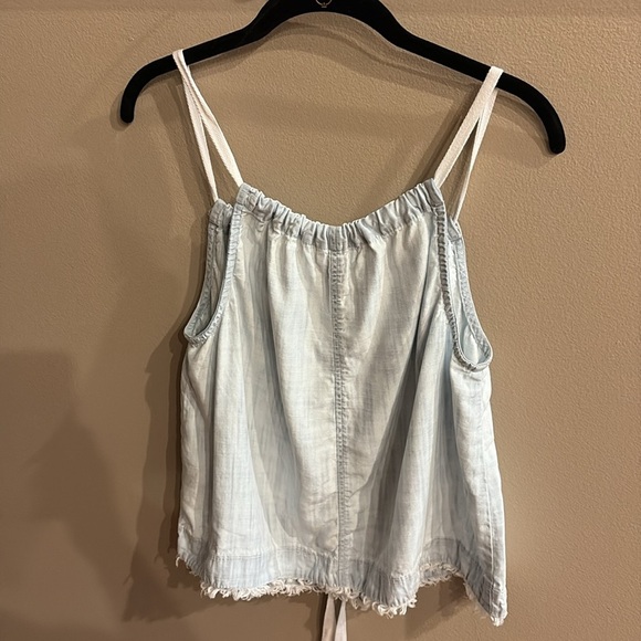 Bella Dahl Light Blue tie dye Camisole Top organic tencel lyocell frayed hem Med - Picture 6 of 12